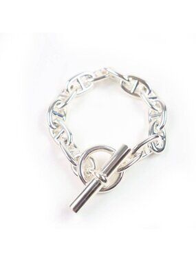Hermes 2024 Chaine D'ancre MM AG 925 13 Frames Bangle Bracelet Silver